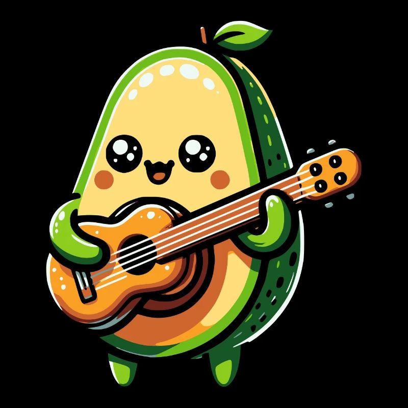Avocado Playing Guitar