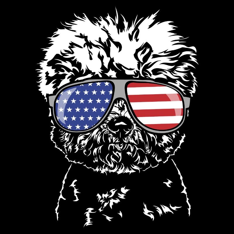 BICHON FRISE Amérique Drapeau États-Unis Chiens Chien Wilsigns