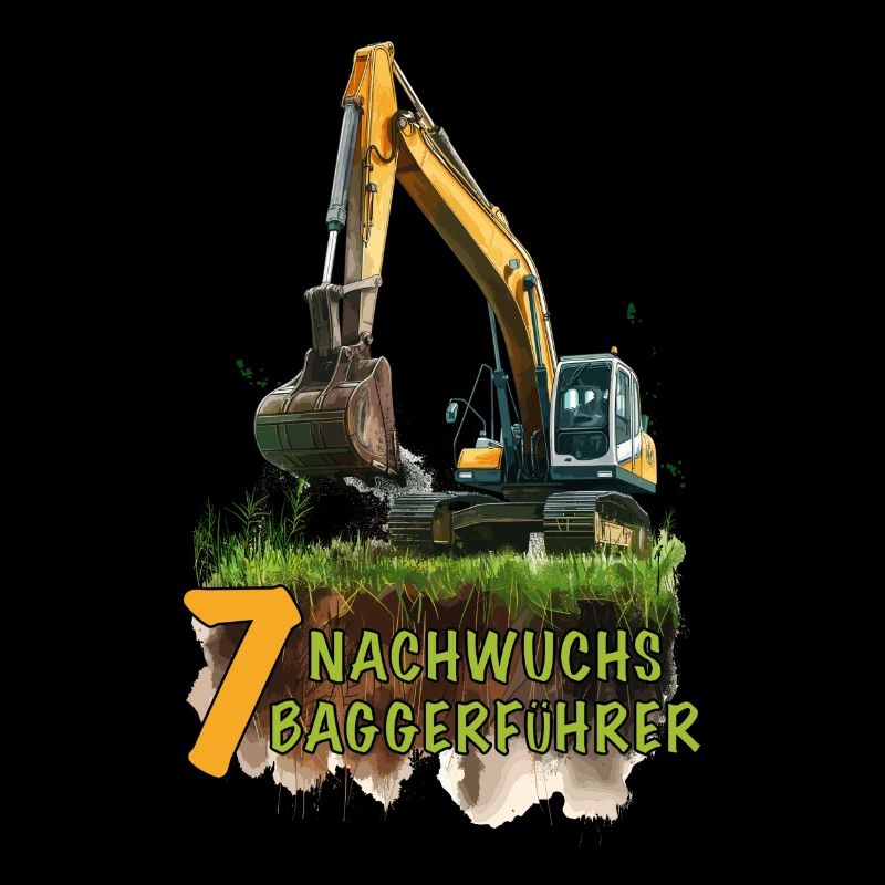 Bagger 7 Geburtstag Baumaschine Baumaschinen