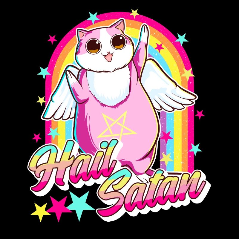 Netter Hagel Satan Katze Regenbogen Kitty Heavy Metal