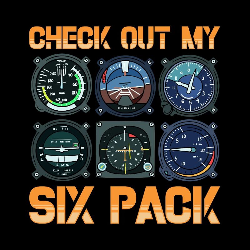 Lustige Check-out mein Six Pack Flugzeug Pilot Pun