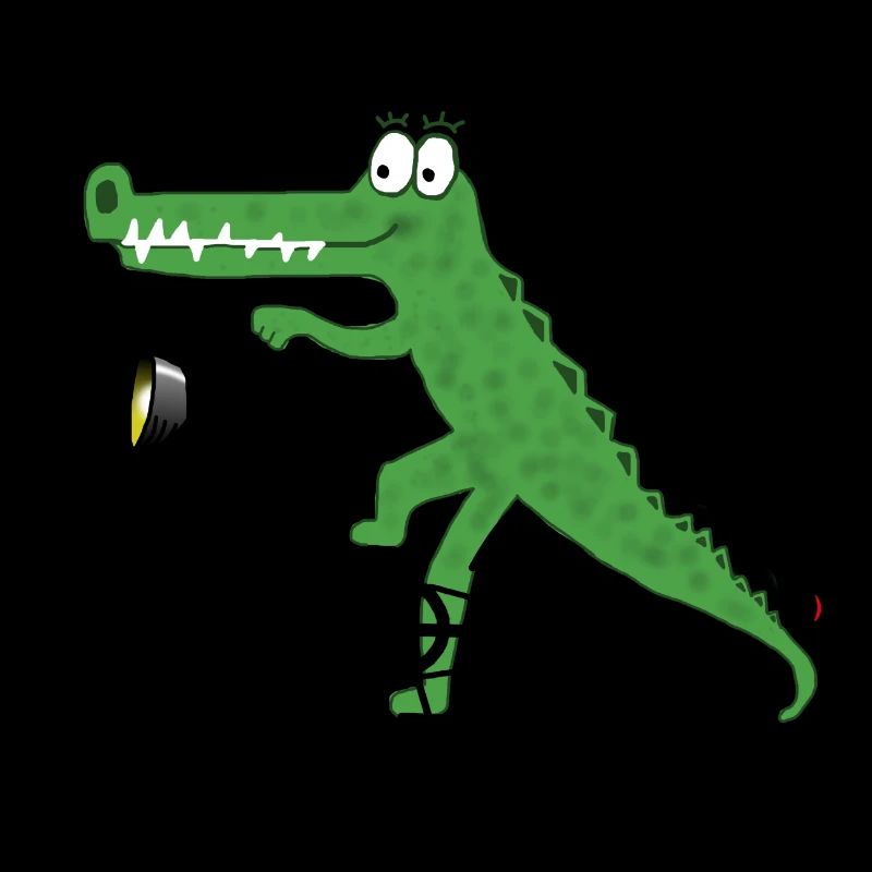 Crocodile with a bike