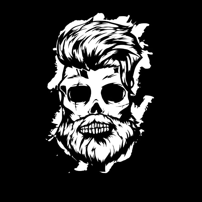 Hipster skull with beard