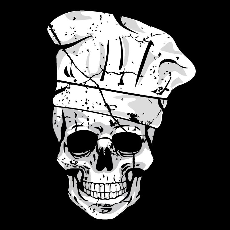 Skull Chef Chef's Hat Griller Hobby Chef Chefkoc