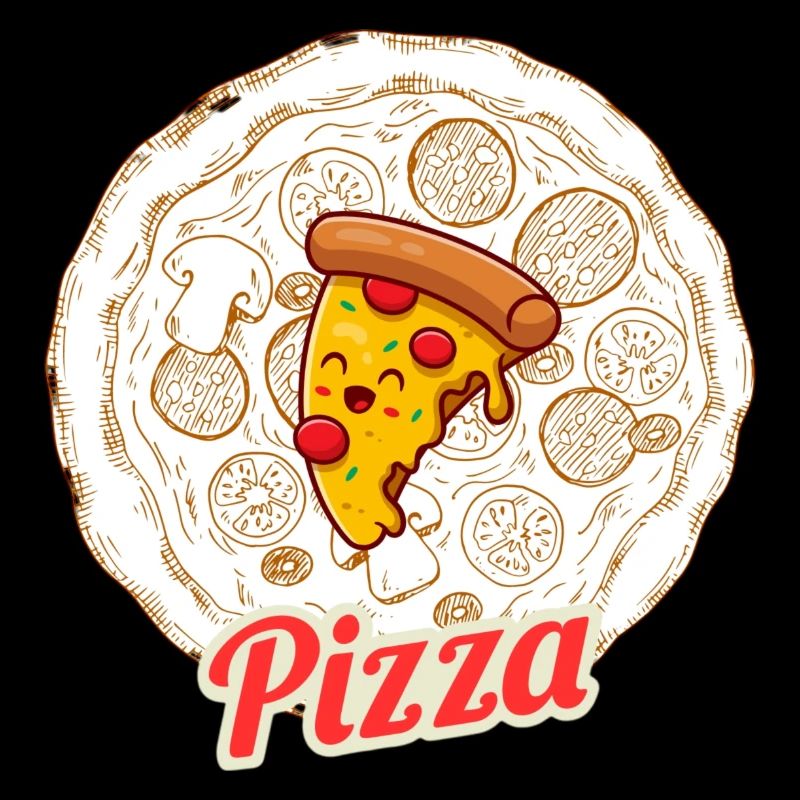 Dessin animé de pizza