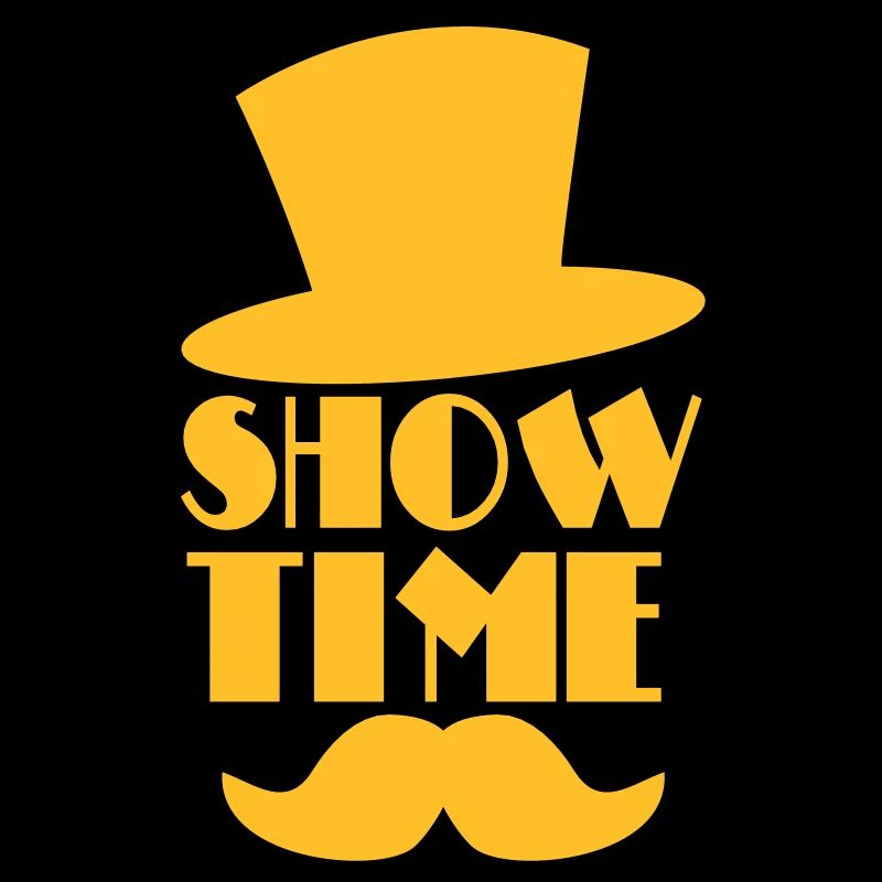 SHOW TIME clown circus hat and moustache
