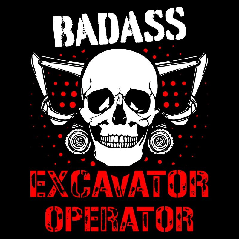 Construction worker excavator skull