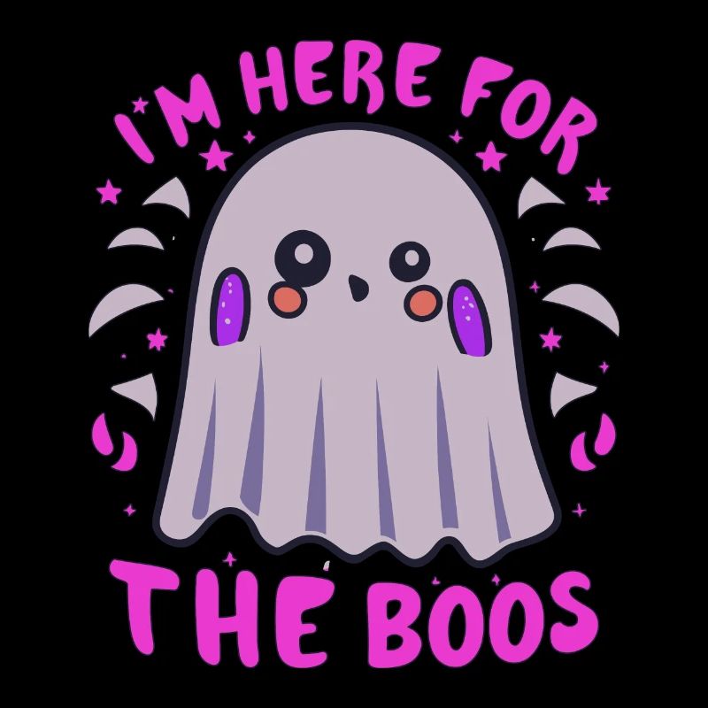 Spooky Cute Kawaii Ghost Design – Im Here For Boos