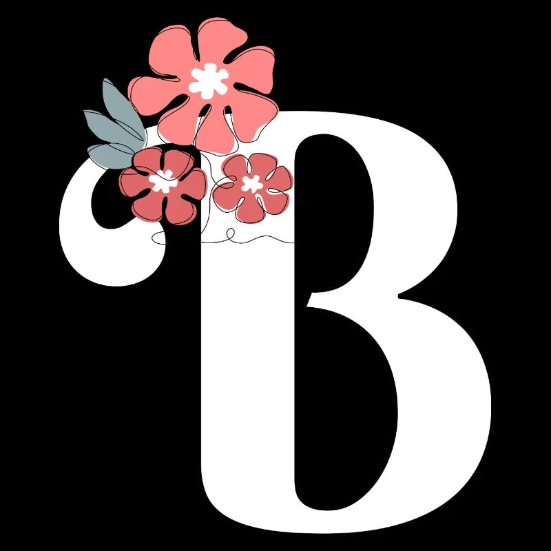 Lettre b fleurs minimalistes