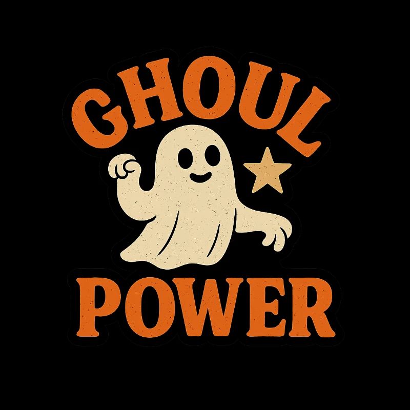 Halloween Geist mit Spruch Ghoul Power