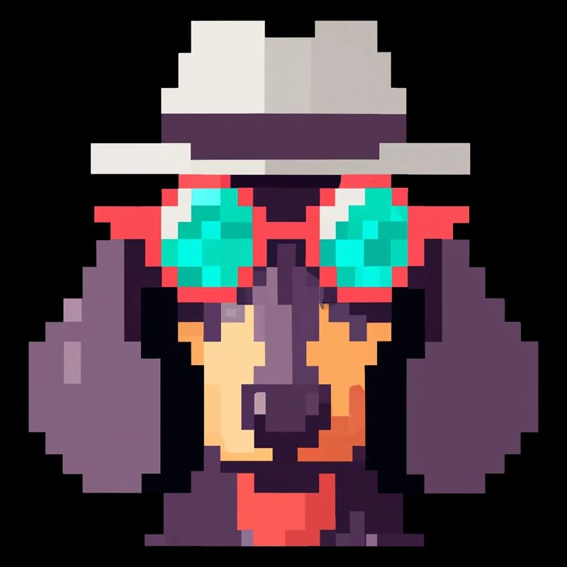 Dachshund Hipster Pixel Art Dog Lovers