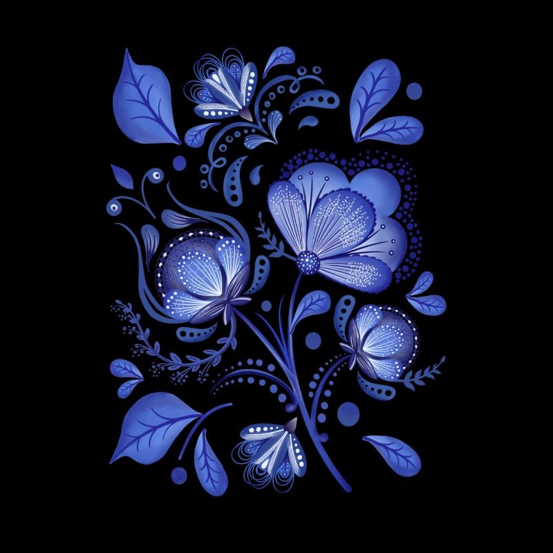 Blaue Blumen Muster
