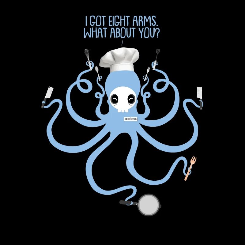 Pieuvre cadeau sort chef chef poêle fourche