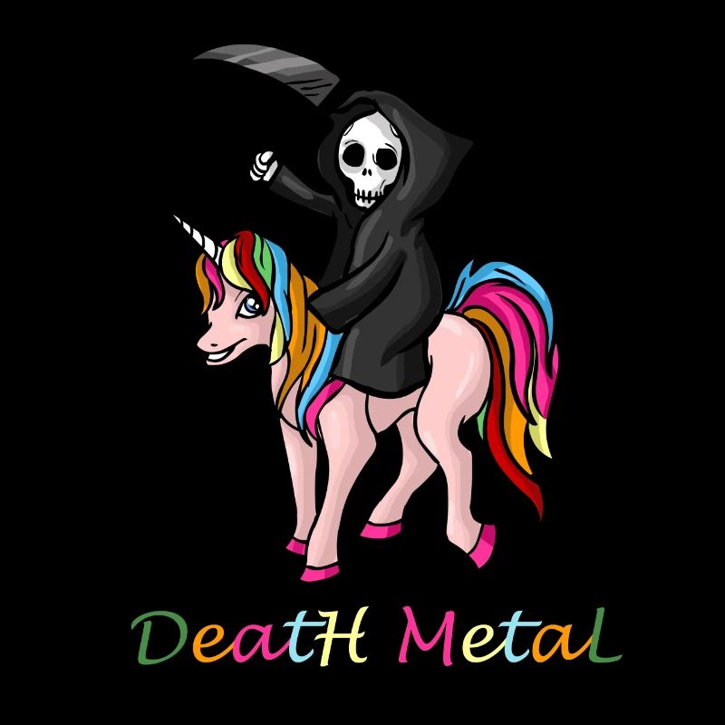 Death Metal Einhorn Skelett Sensenmann Geschenk