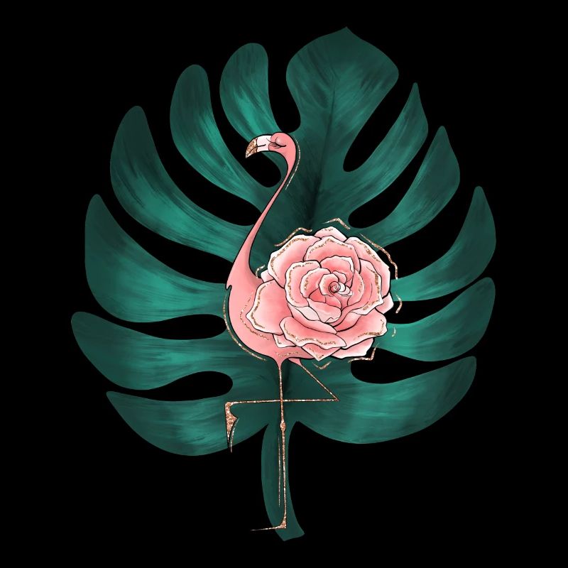Flamingo Hawai Rose Fleur Fleur Tropic Tropical M