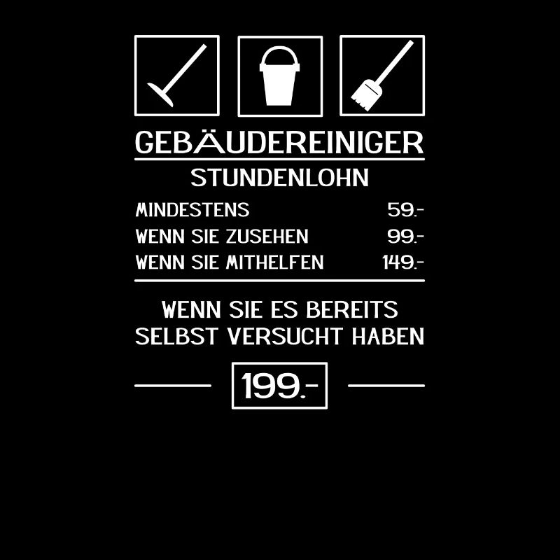Stundenlohn eines Gebäudereinigers - witzig