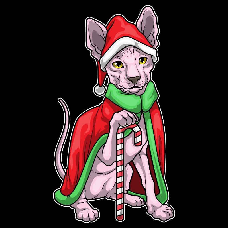 Sphynx Cat Canne de Noël