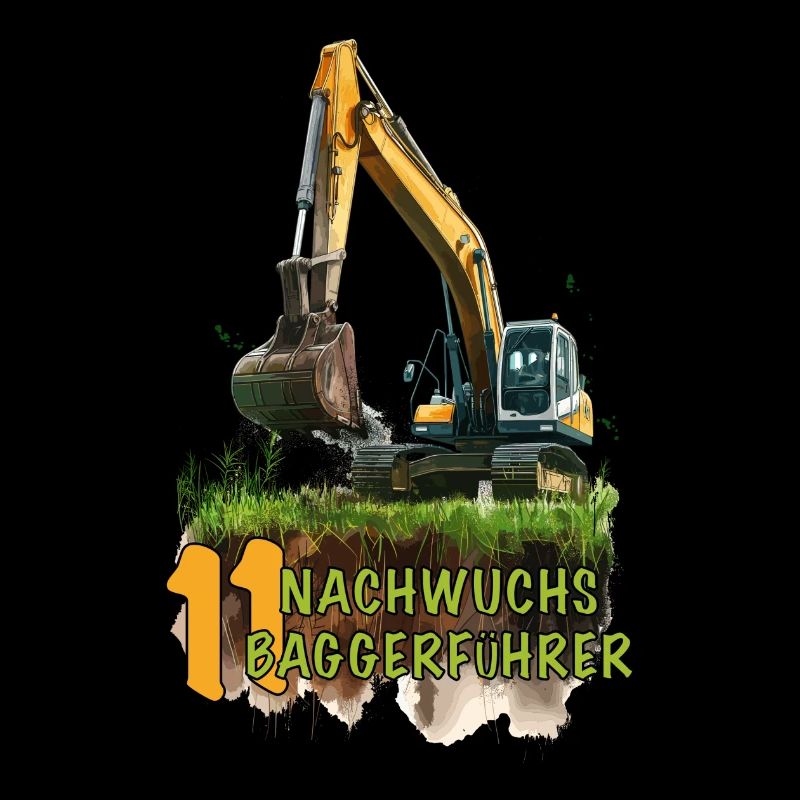 Bagger 11 Geburtstag Baumaschine Baumaschinen