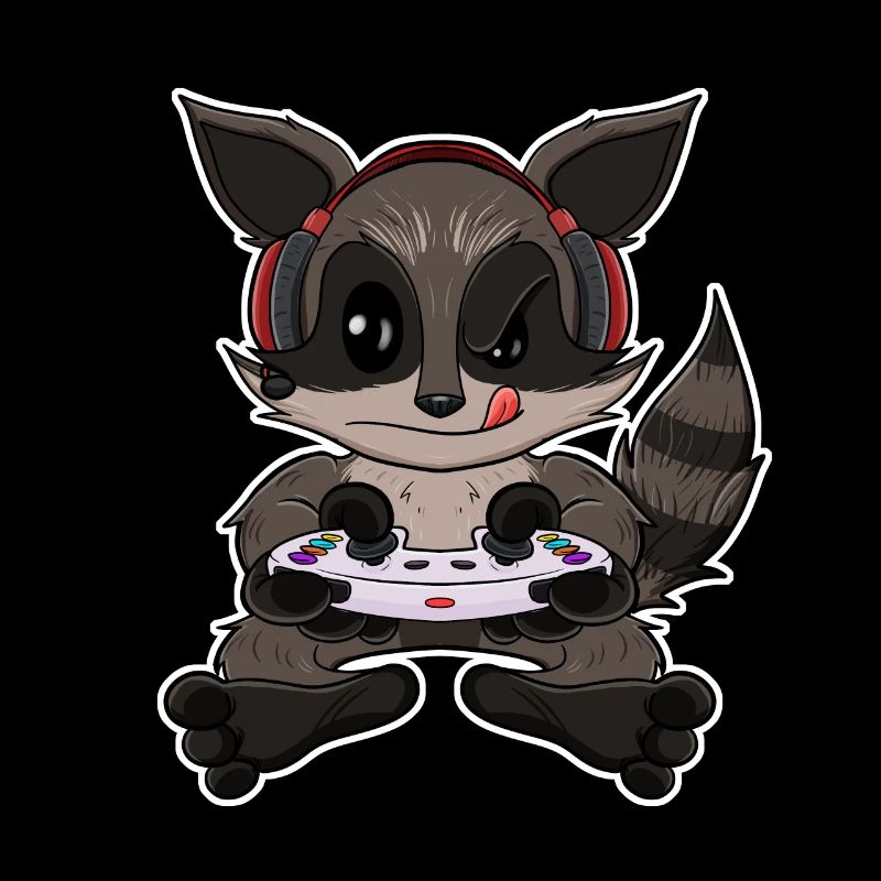 Racoon With Gaming Controller I Funny Gaming I