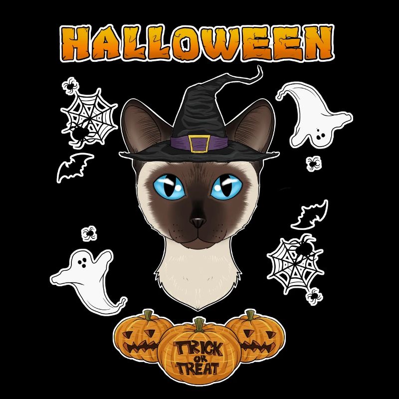 Siamese Cat Lover I Happy Halloween