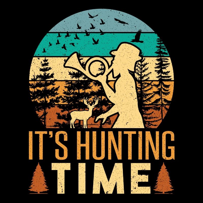 Temps de chasse amusant avec cor de chasse dans la nature