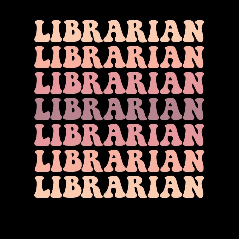 Librarian words books reading library retro