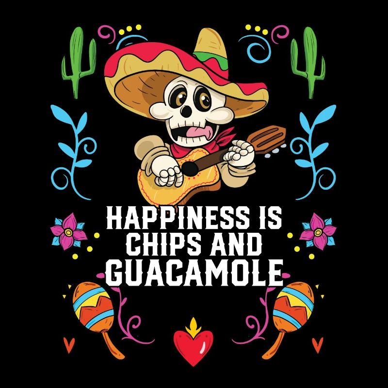 Happiness Is Chips and Guacamole Lover Avocado