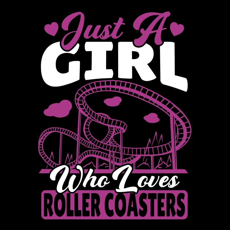 Girl Who Loves Roller Coasters Theme Park Vacances