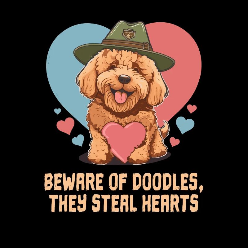Méfiez-vous des griffonnages qu’ils volent cœurs Goldendoodle