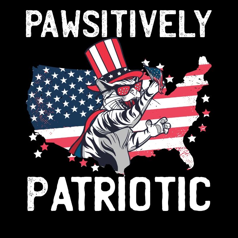 Chat patriotique pawsitively 4 juillet