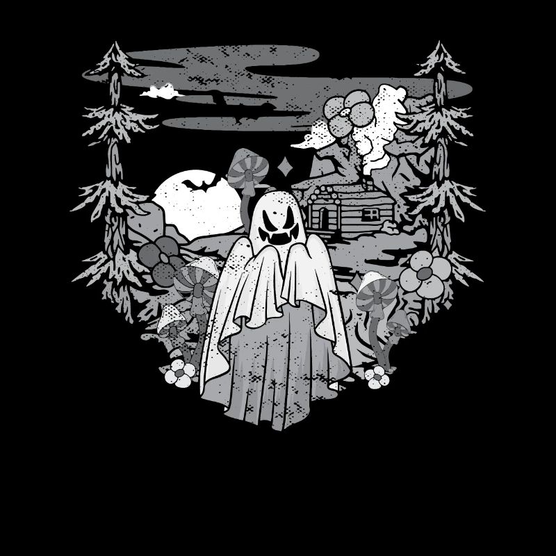Forest Boo Ghost Spooky Season Mushroom
