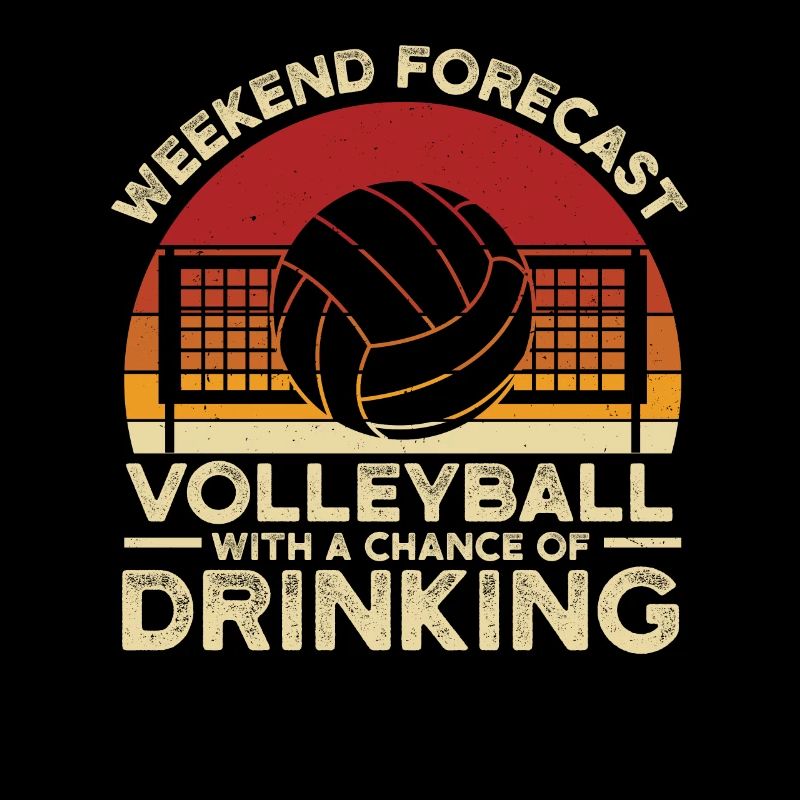 Drôle de prévisions de week-end Volleyball Retro Setter Vin