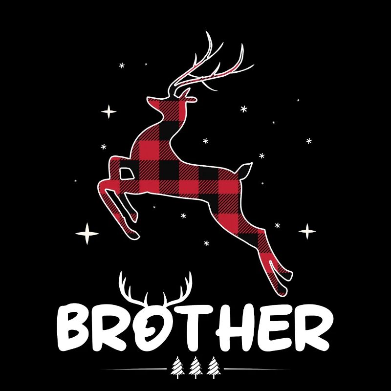 Rode geruite rendier broer Kerstmis Kerstmis