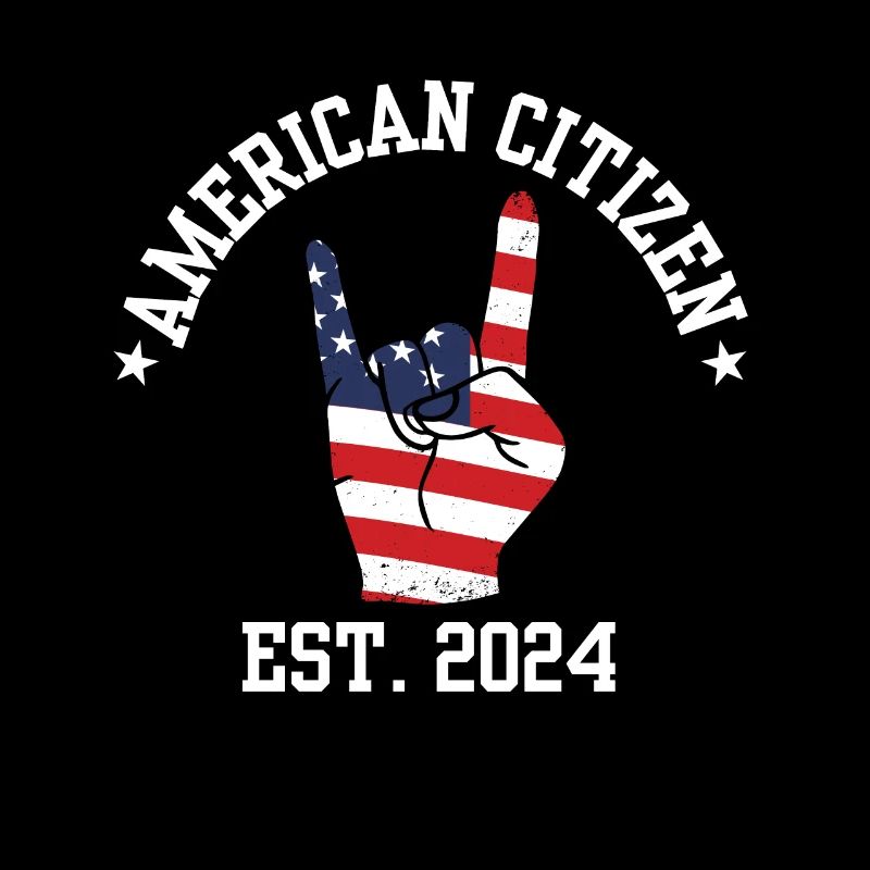American Citizen Est 2024 US Flag Naturalized