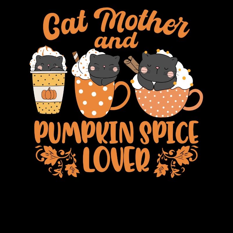 Kürbisgewürz-Katzenmutter Herbstsaison mit Katzen