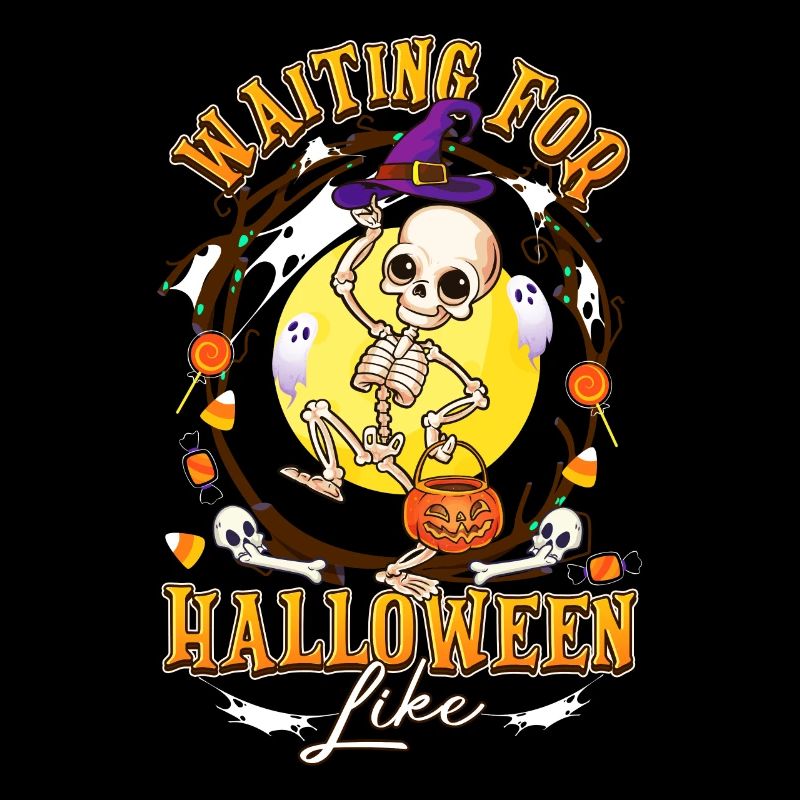 Waiting For Halloween Like Dancing Skeleton Cute H