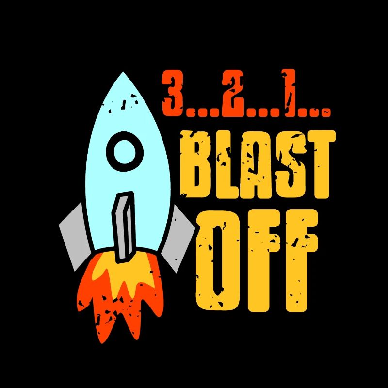 Blast Off Awesome Retro Rocket Astronomy T-Shirt