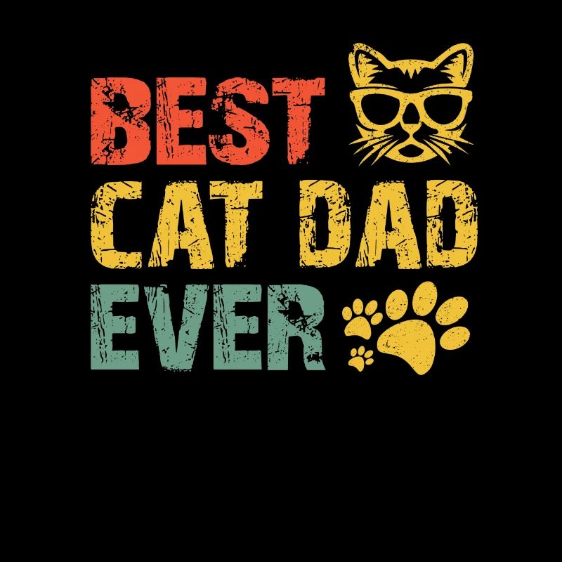 Vintage Best Cat Dad Ever Design Cat Daddy Gift