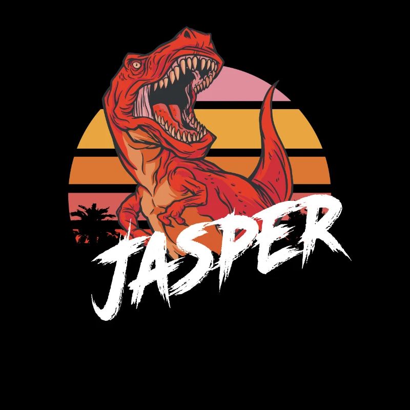 JASPER - Beautiful boy name with T-REX Dino