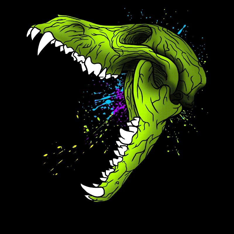 Psychedelic skull screaming