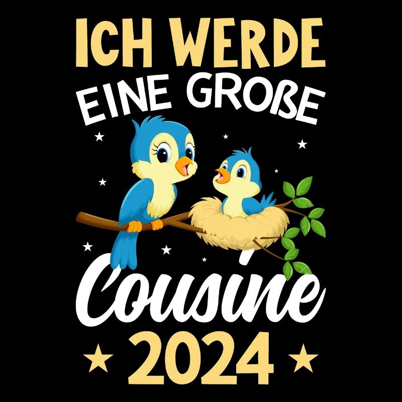 Kinder Ich werde Große Cousine 2024 T-Shirt Eule