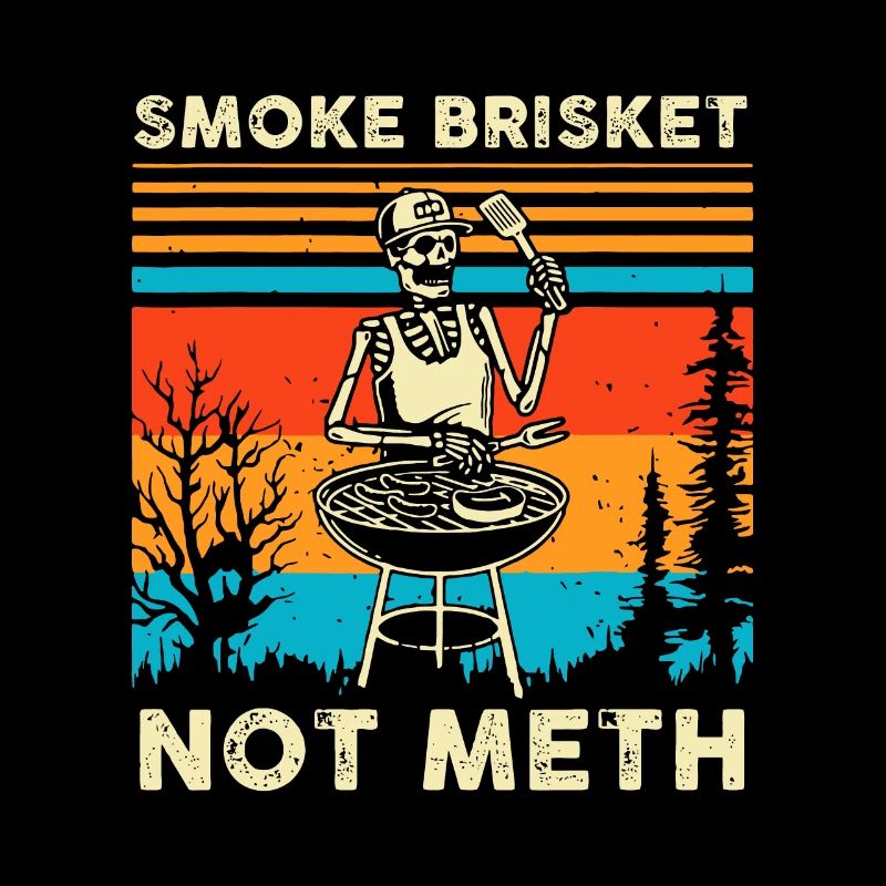 Skeleton Smoke Brisket Not Meth Grilling Master