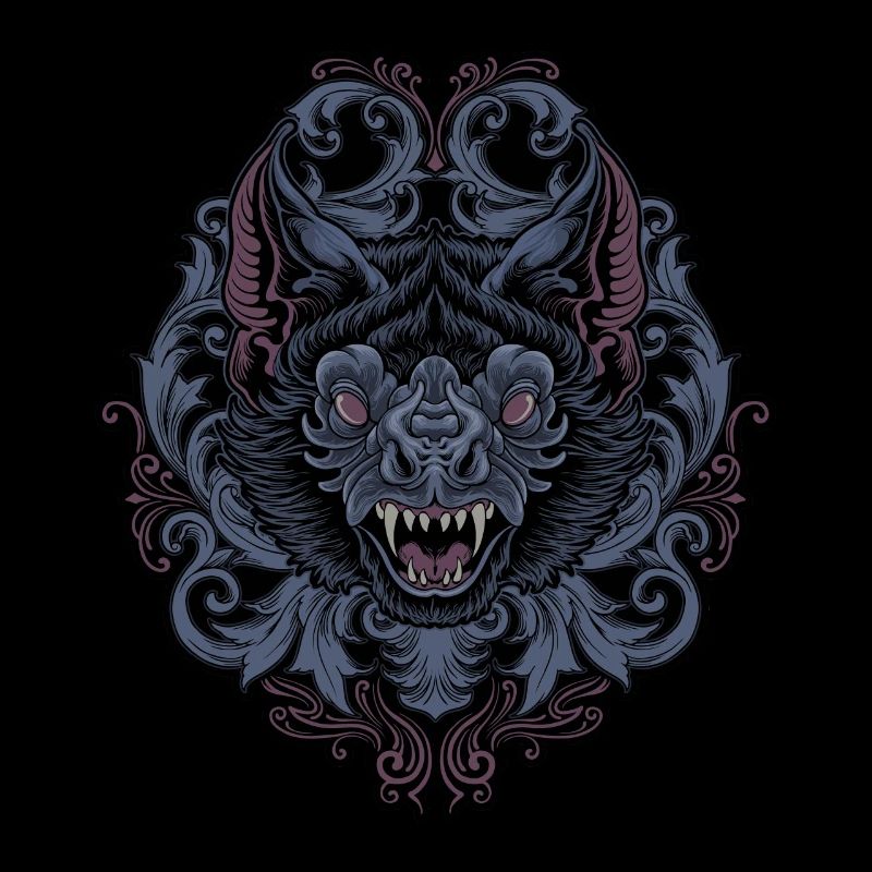 Fledermaus mit javanischem Ornament
