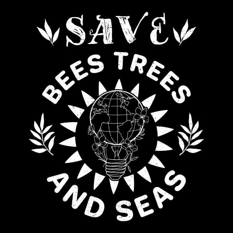 Save bees trees seas Erde Berge Globus Lampe
