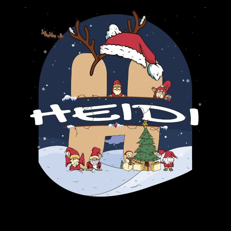 Génial Heid nom w chapeau de père Noël dans le thème de Noël