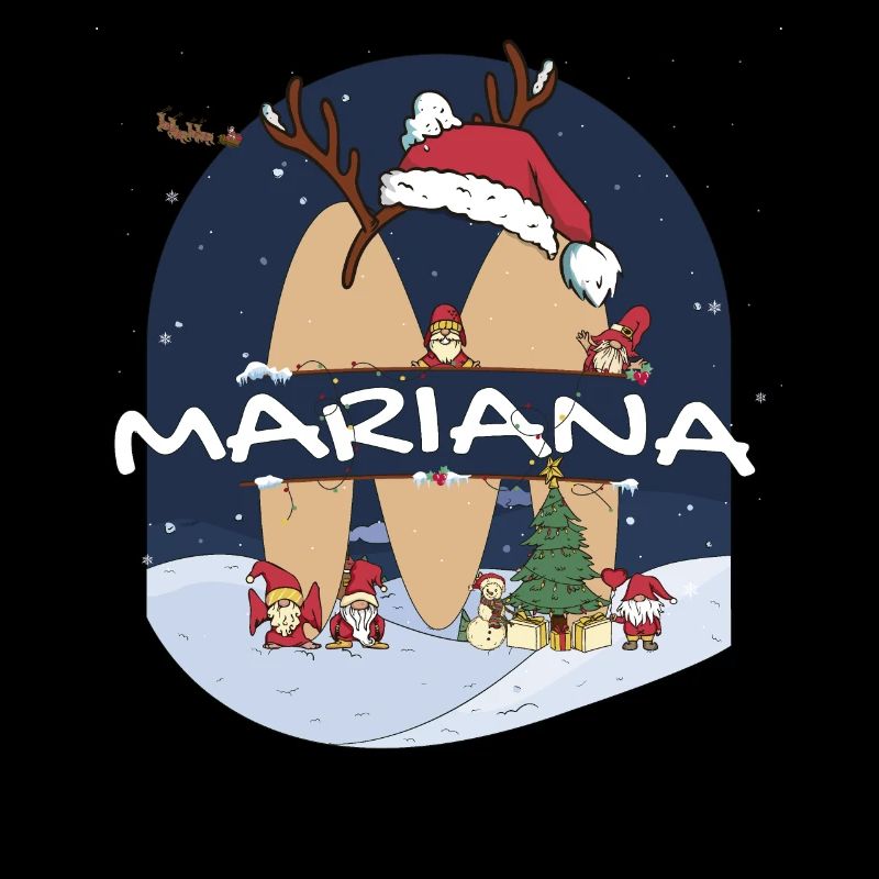 Nom de Marianne génial w chapeau de père Noël dans le thème de Noël