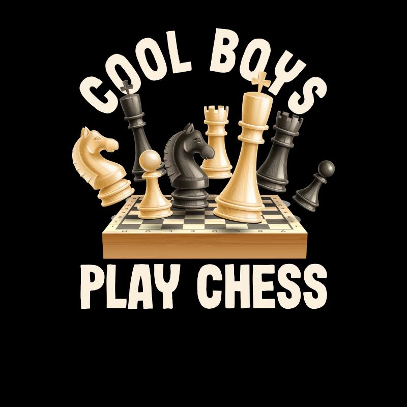 Cool Boys Playing Chess Player Pieces Funny