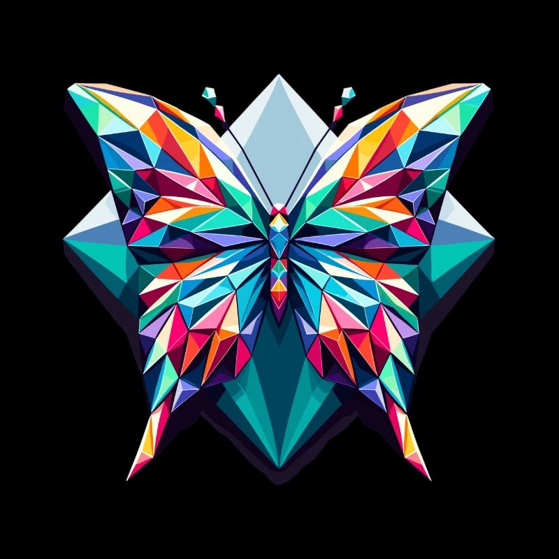 Papillon dans l’illustration polygonale