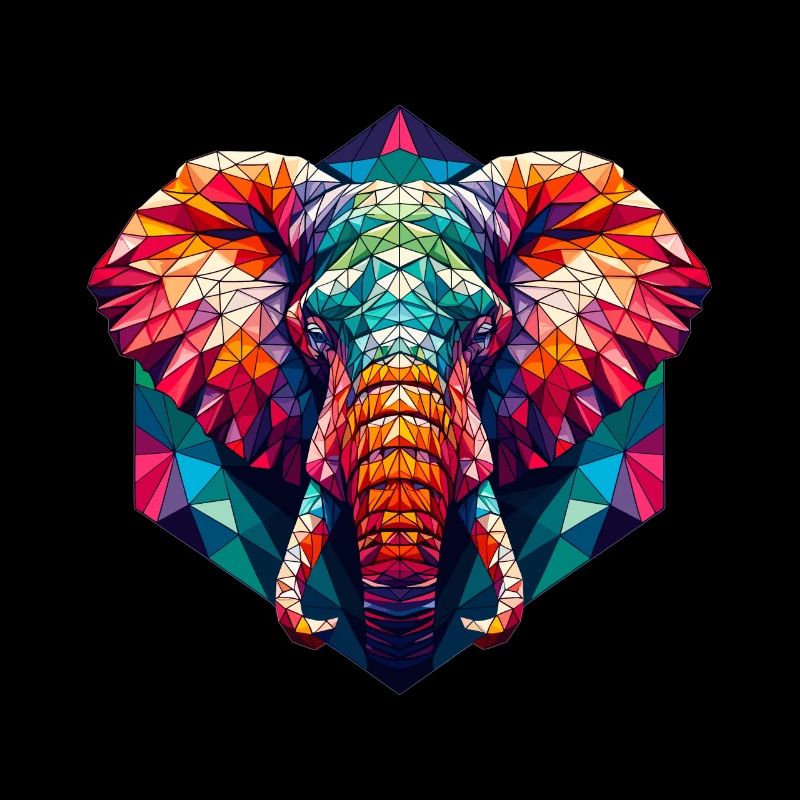 Elephant in polygon illustration