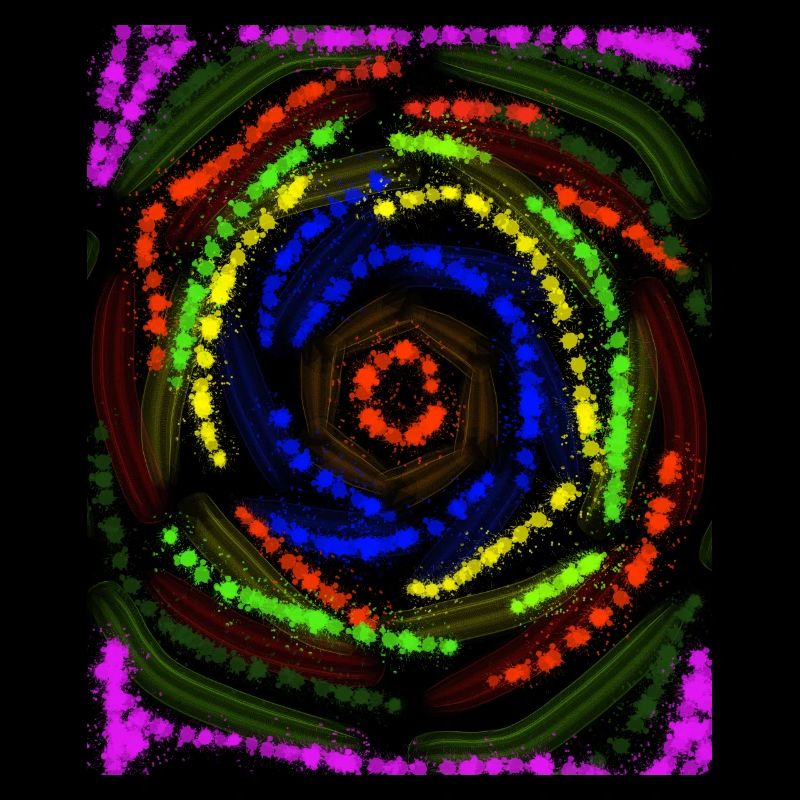 Lignes colorées concentriques, dessin abstrait